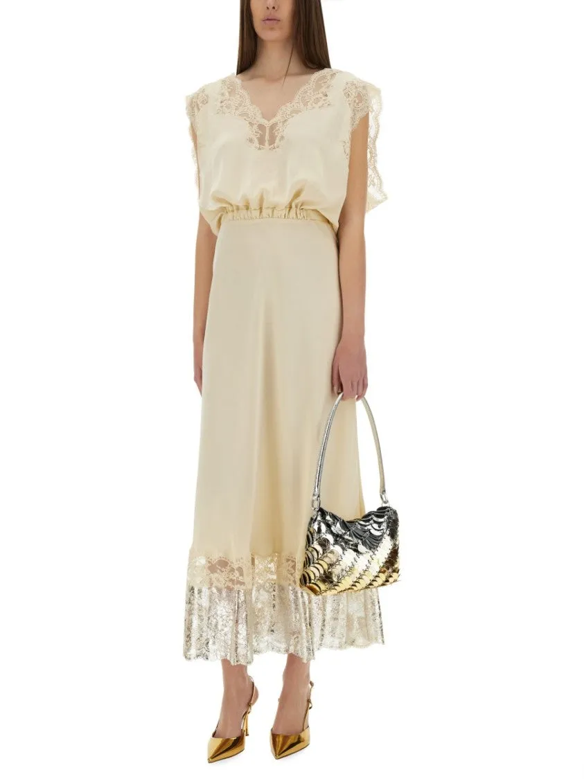 Midi Dress Featuring Romantic Lace Inlays