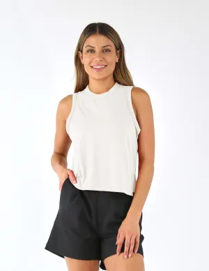 Minimalist Muscle Tank: Oatmilk