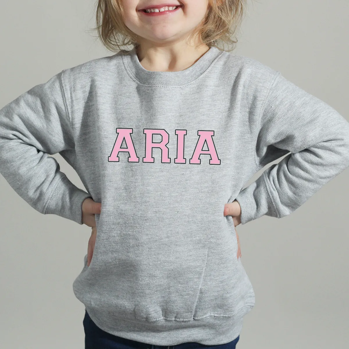 MiniVIP© Personalised Varisty Letters Grey Sweatshirt