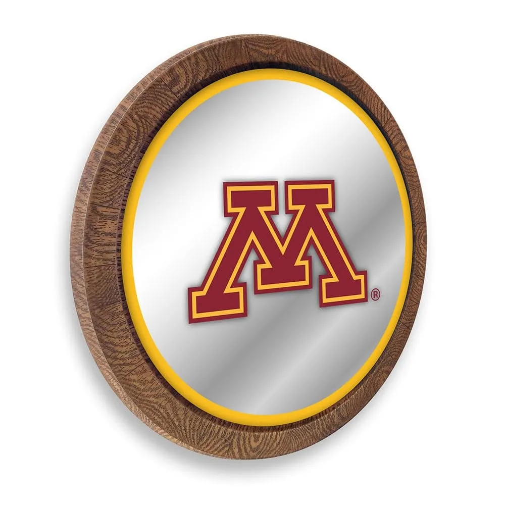 Minnesota Golden Gophers: "Faux" Barrel Top Mirrored Wall Sign
