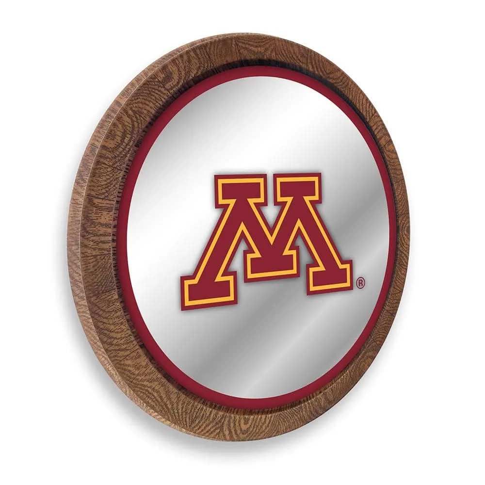 Minnesota Golden Gophers: "Faux" Barrel Top Mirrored Wall Sign