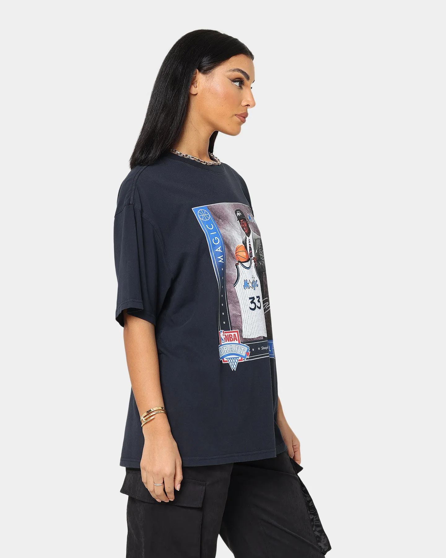 Mitchell & Ness Orlando Magic Shaquille O'Neal Draft Day Vintage T-Shirt Faded Black