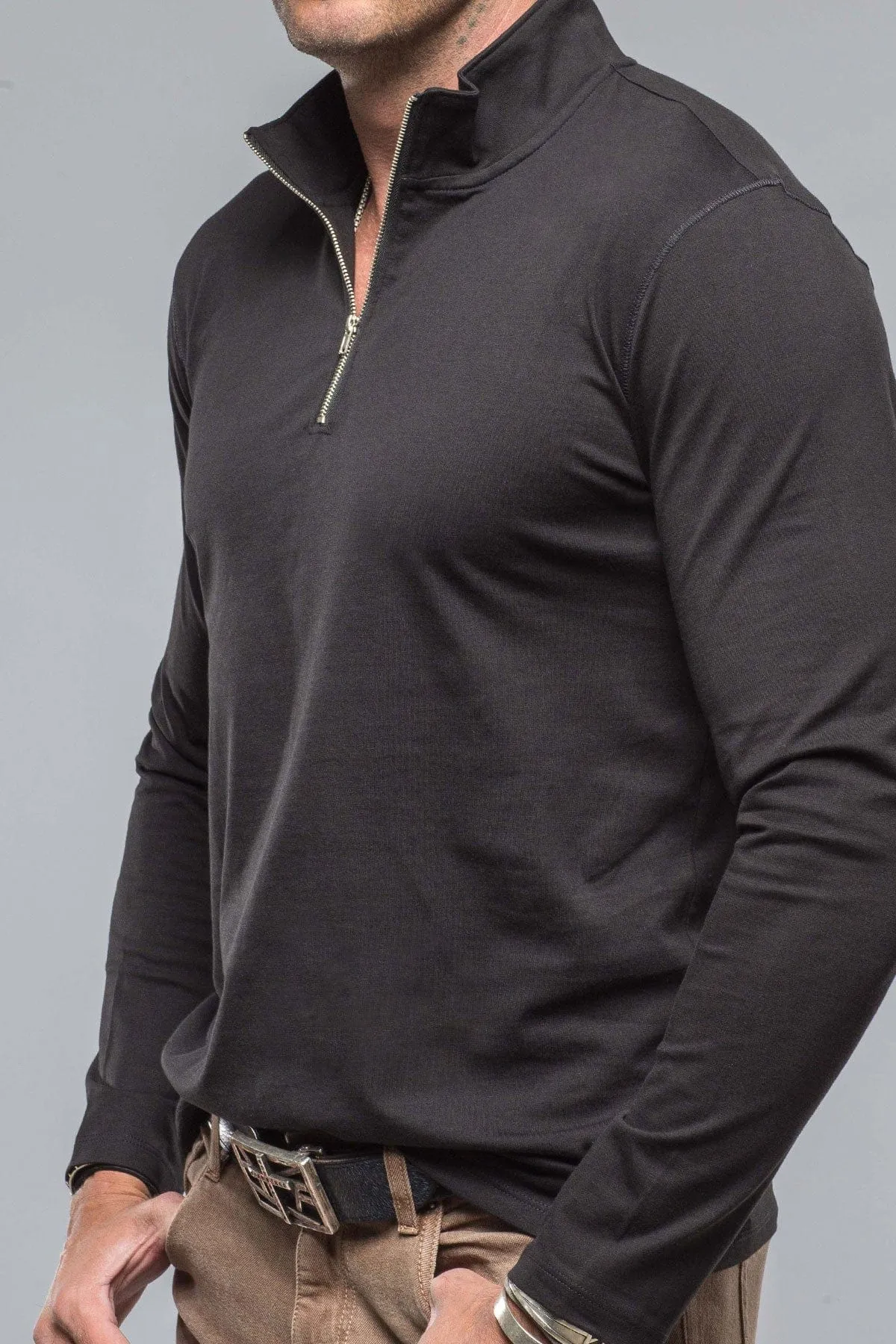 Modesto Luxe Pima Cotton Zip in Black