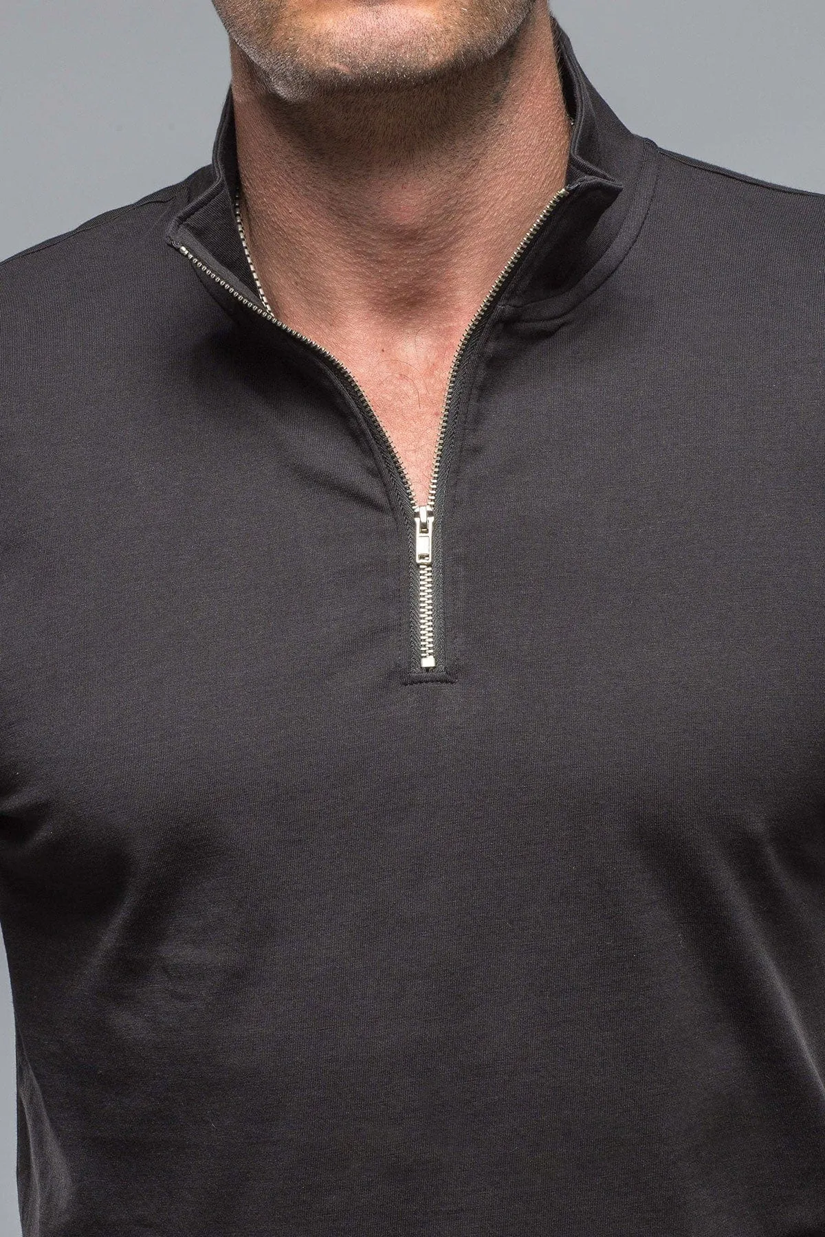 Modesto Luxe Pima Cotton Zip in Black