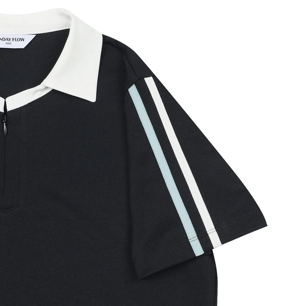 Monday Flow Sporty And Cool Collar Top - Navy