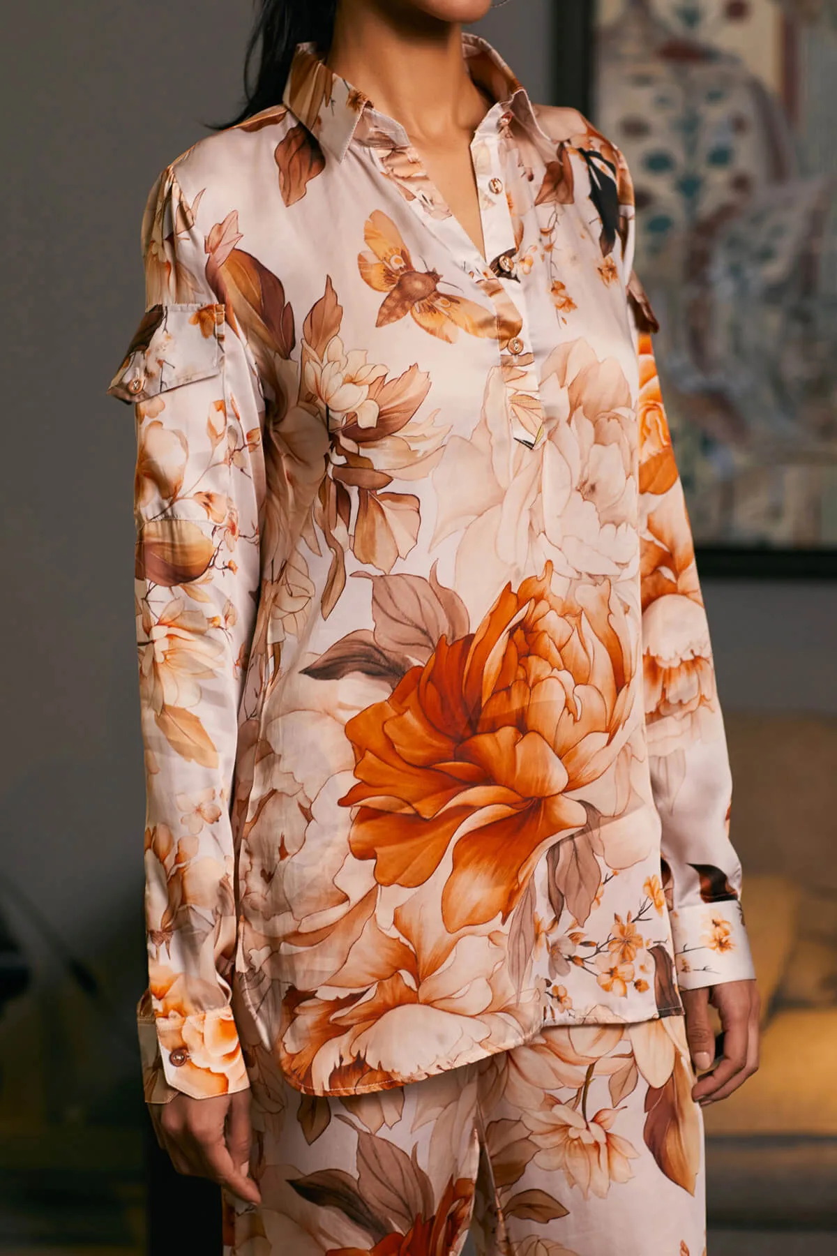 Moth printed kurti and pants