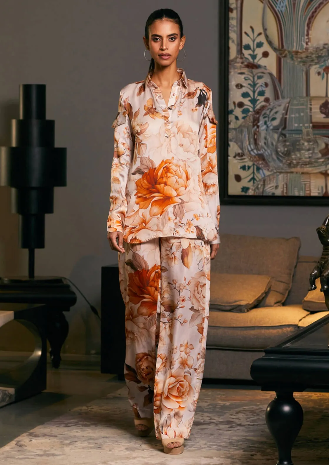Moth printed kurti and pants