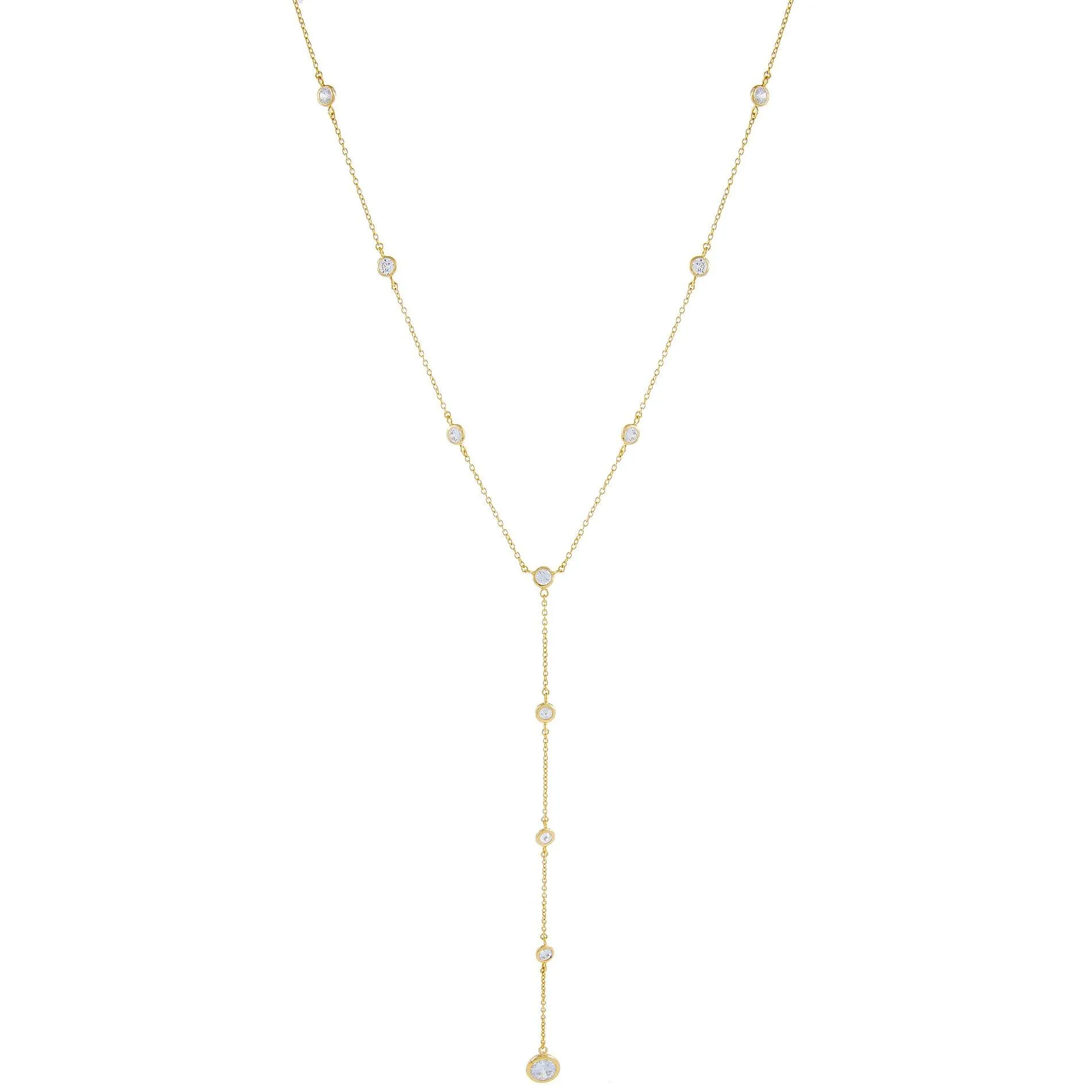 Multi CZ Bezel Lariat