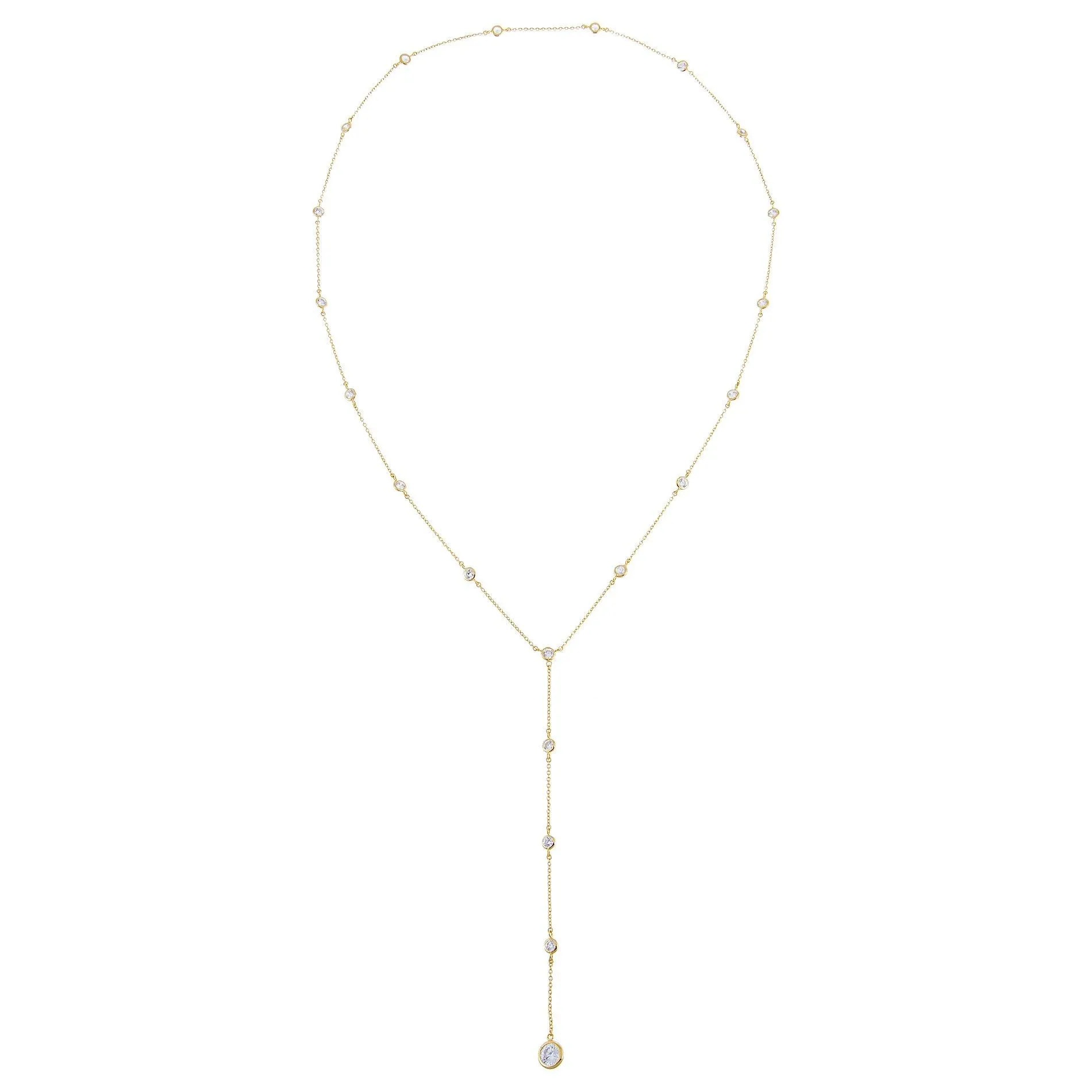 Multi CZ Bezel Lariat
