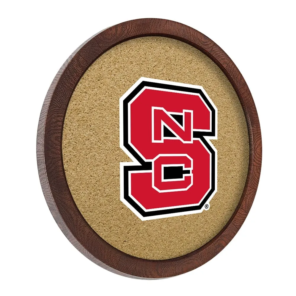 NC State Wolfpack: "Faux" Barrel Framed Cork Board