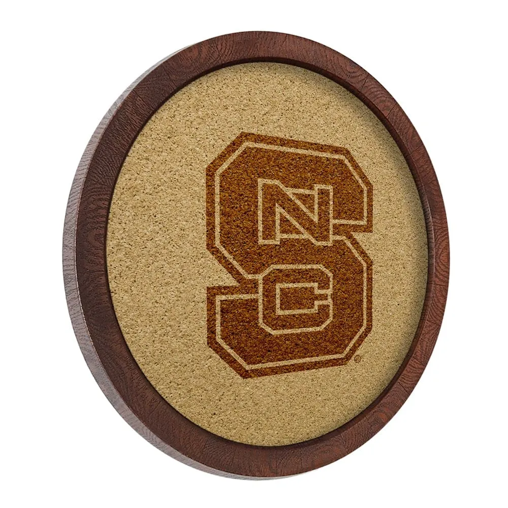 NC State Wolfpack: "Faux" Barrel Framed Cork Board