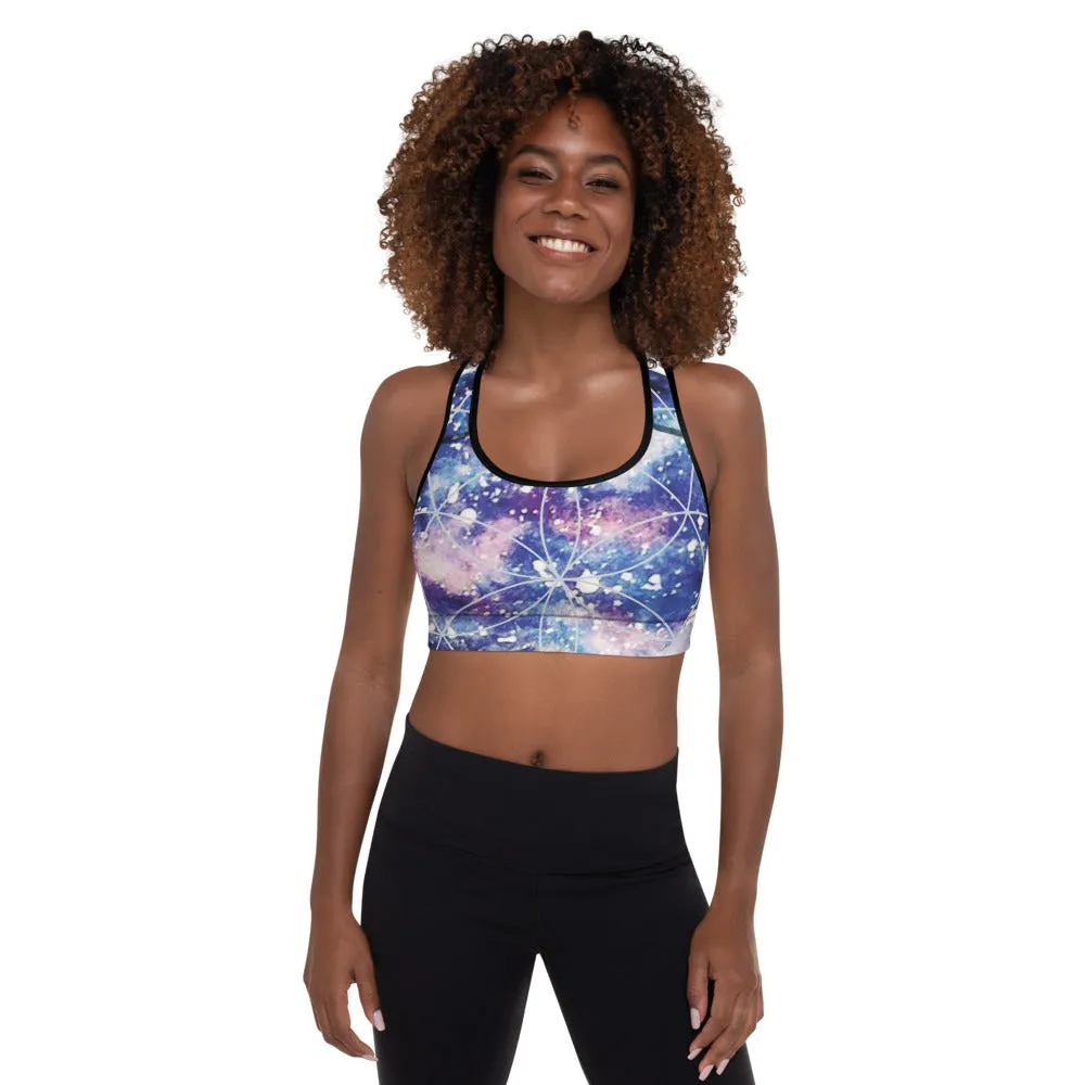 Nebula Seed of Life ~ Wearable Art Cosmic Sacred Geometry Sports Bra