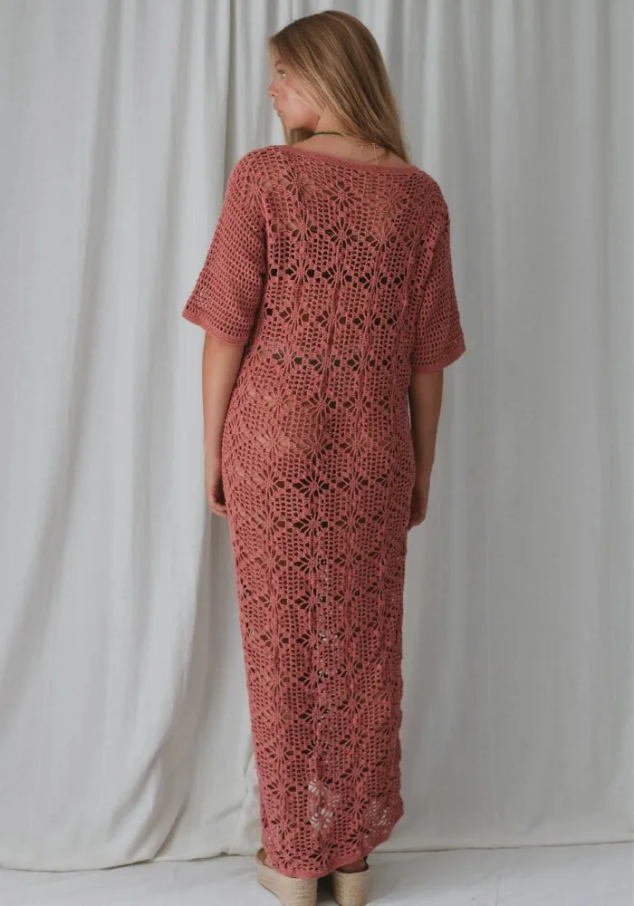 Nellie Crochet Midi Dress