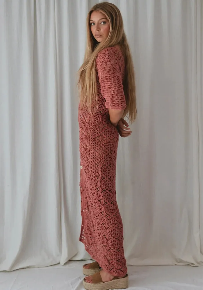 Nellie Crochet Midi Dress