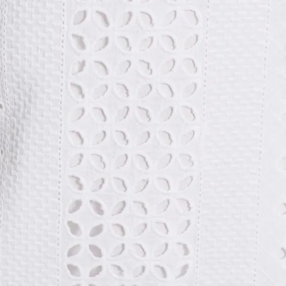 New J.Crew Flutter Sleeve Eyelet Dress in White Size 12