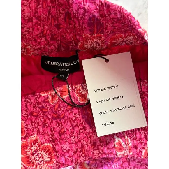 NEW NWT Generation Love Amy Shorts Whimsical Floral Size XS