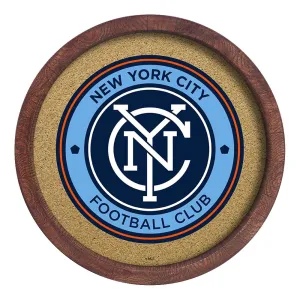 New York City FC: "Faux" Barrel Framed Cork Board