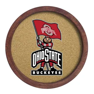 Ohio State Buckeyes: Brutus - "Faux" Barrel Framed Cork Board