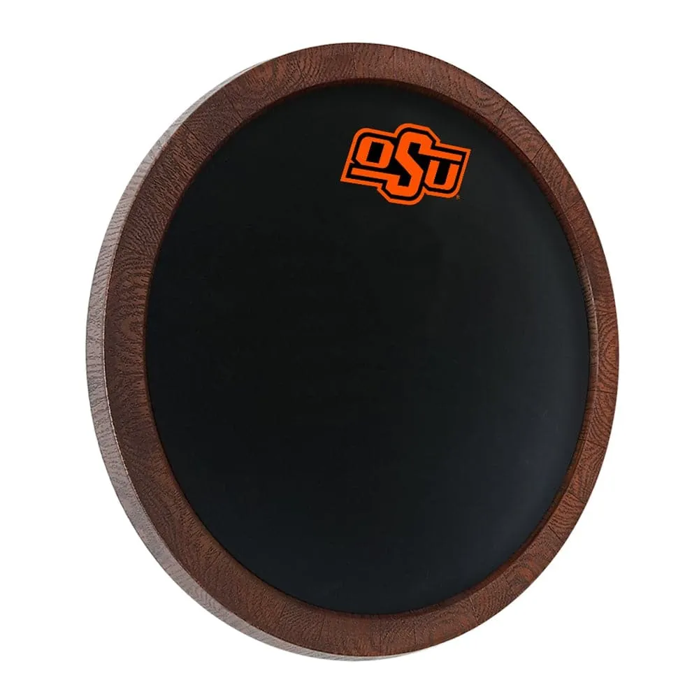 Oklahoma State Cowboys: Chalkboard "Faux" Barrel Top Sign
