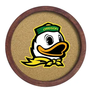 Oregon Ducks: Mascot - "Faux" Barrel Framed Cork Board