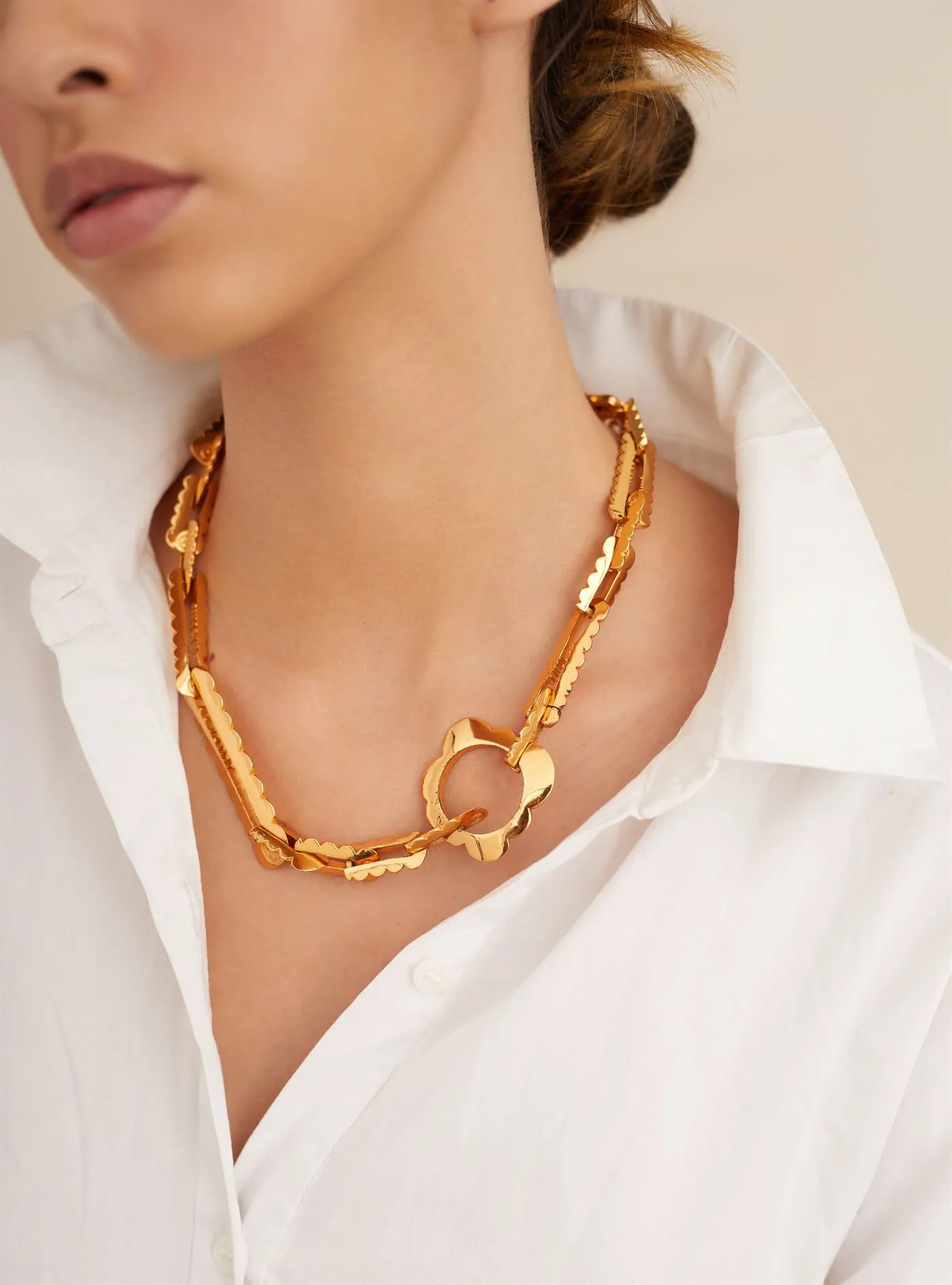 Outhouse   I   OH Beverly Center Epee Ferrum Link Chain Necklace Brass Gold Accessories  OHAW21NE801