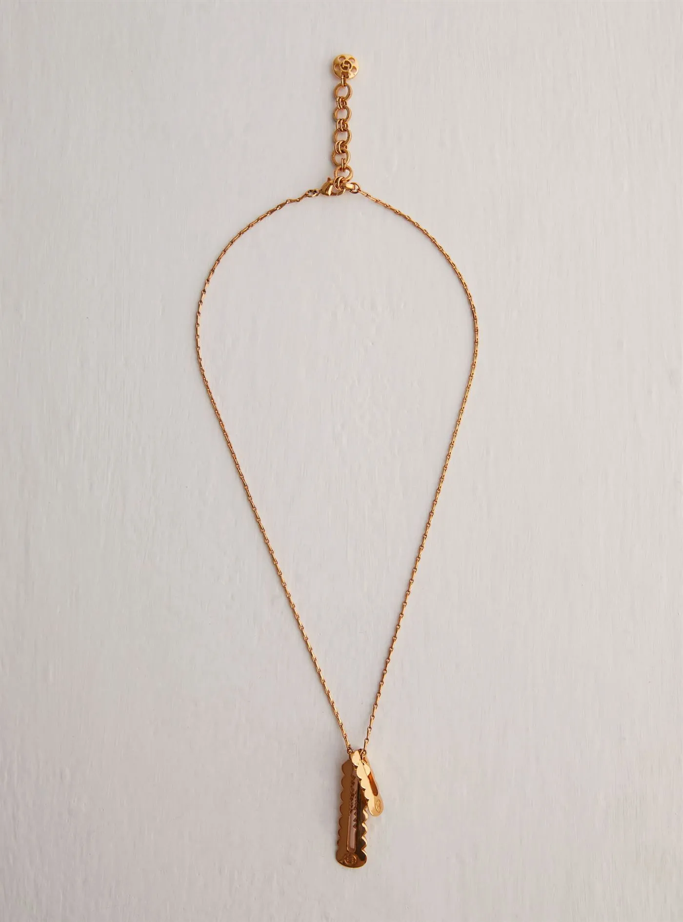 Outhouse   I   OH Epee Citadel Outlet Double Tag Pendant Necklace Brass Gold Accessories  OHAW21PE602