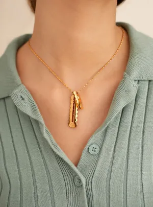 Outhouse   I   OH Epee Citadel Outlet Double Tag Pendant Necklace Brass Gold Accessories  OHAW21PE602