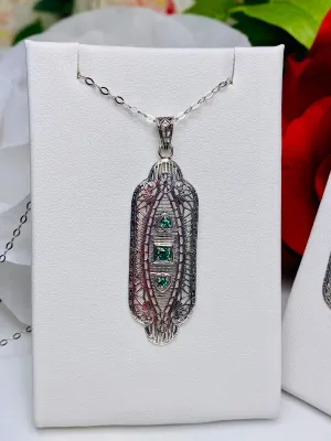 P359 Angel Wing Pendant Necklace, Simulated or Natural Gemstones, Vintage Revival Jewelry #P359