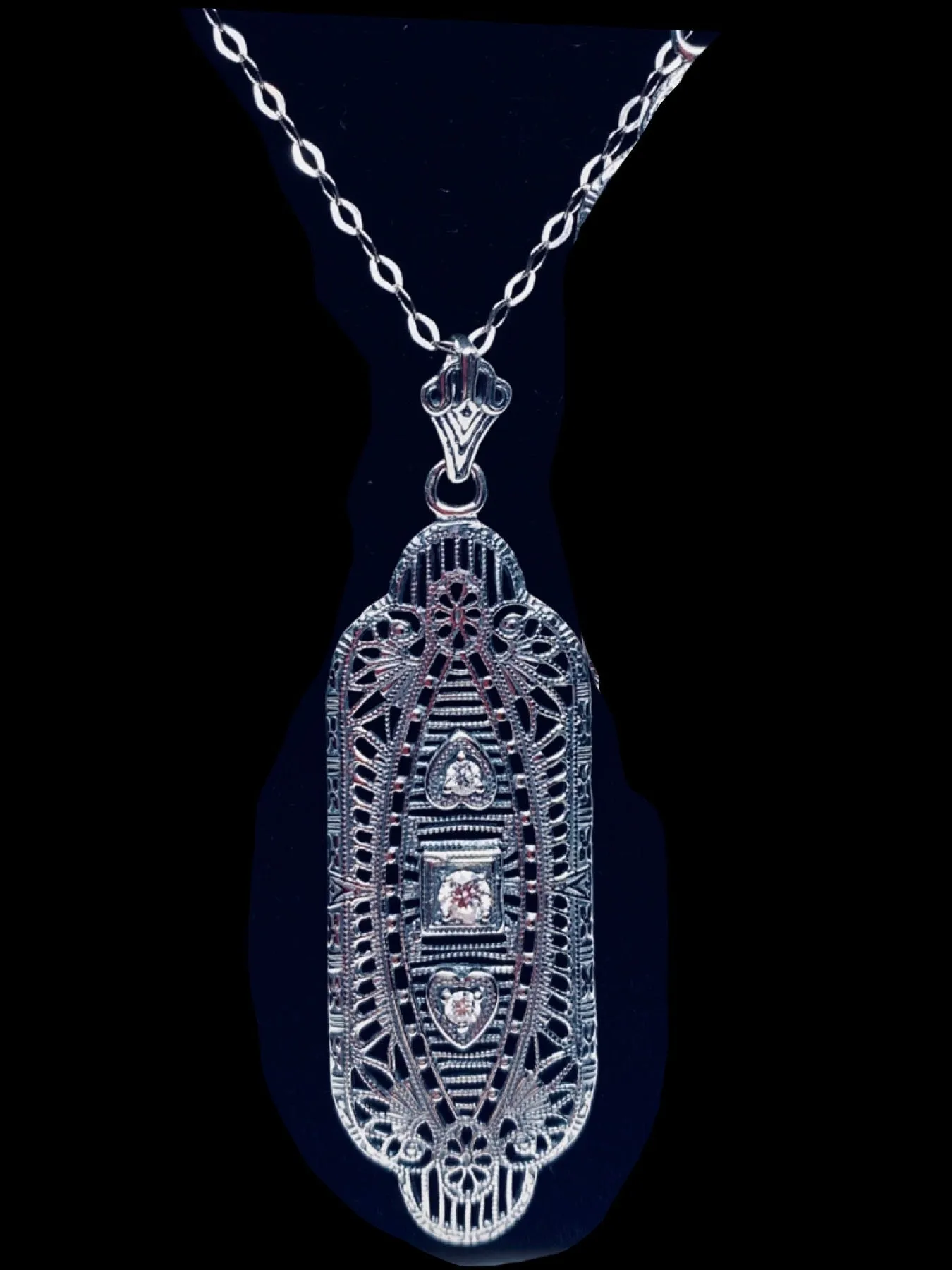 P359 Angel Wing Pendant Necklace, Simulated or Natural Gemstones, Vintage Revival Jewelry #P359