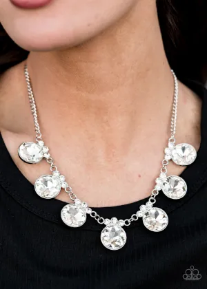 Paparazzi - GLOW-Getter Glamour - White Necklace