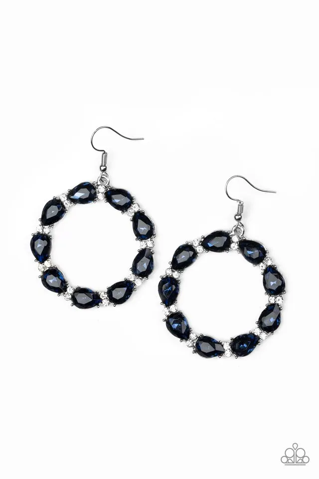 Paparazzi - Ring Around The Rhinestones - Blue Earrings