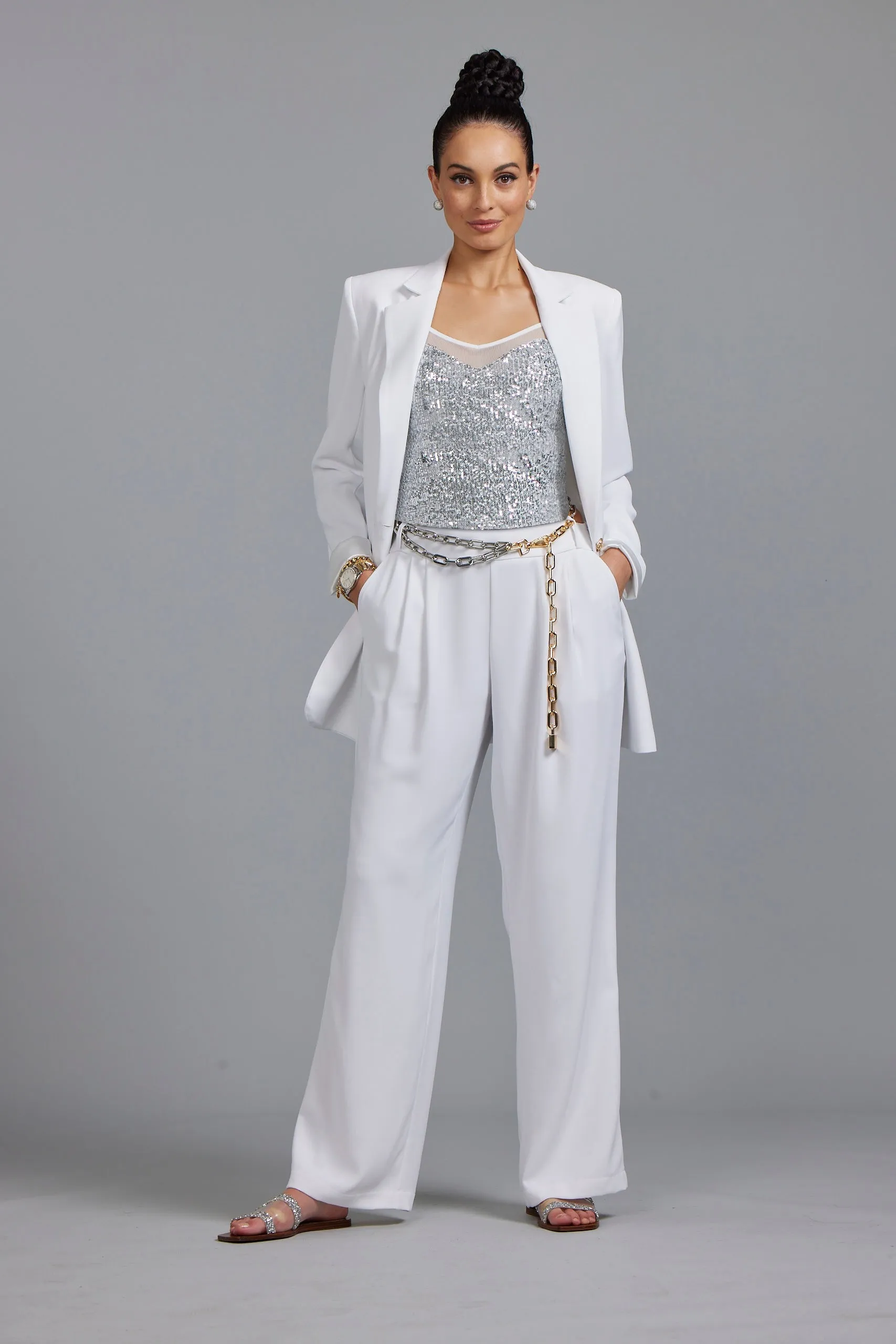 PAULA RYAN La Cigale Soft leg Pant - White