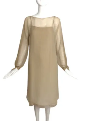 PAULINE TRIGERE- 1970s Ombre Chiffon Dress, Size 6