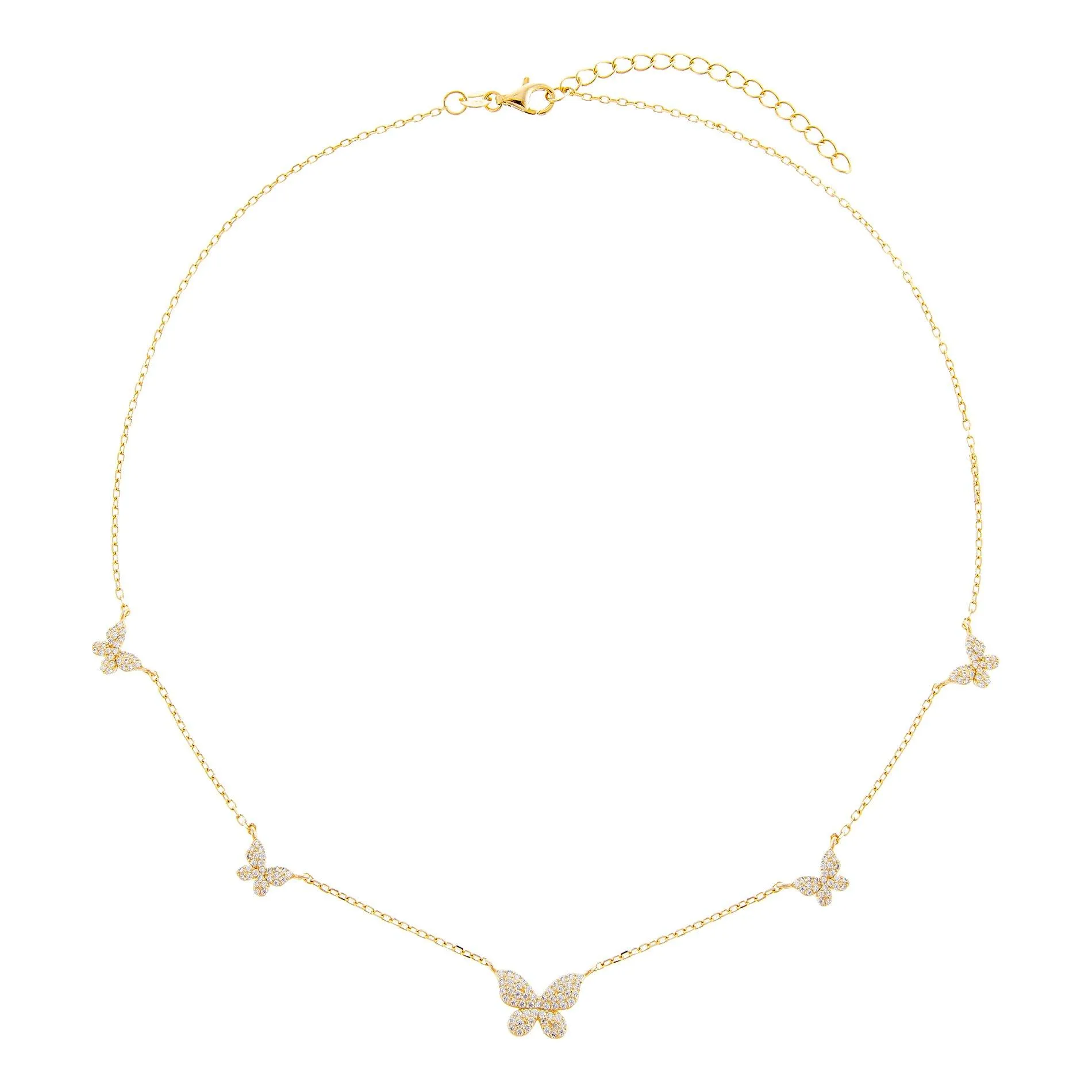 Pavé 5 Butterfly Necklace
