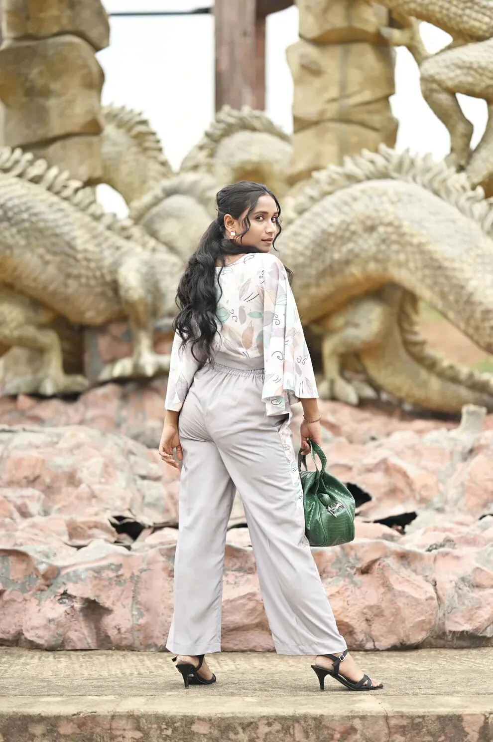 Pawan Cross Neck Top With Kimono Sleeves and Straight Pant Co-Ord Set