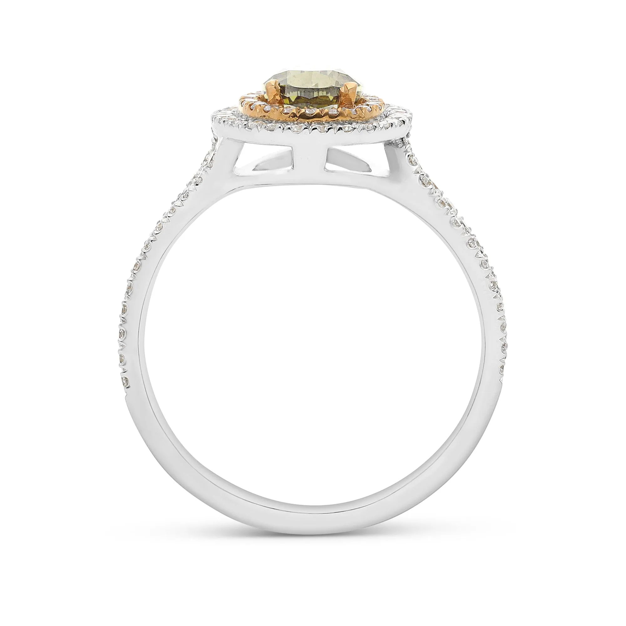 Pear Shape Cut Chameleon and Diamond Ring