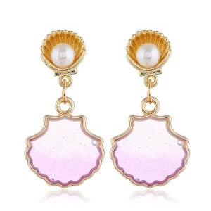 Pearl & Resin 18K Gold-Plated Shell Drop Earrings