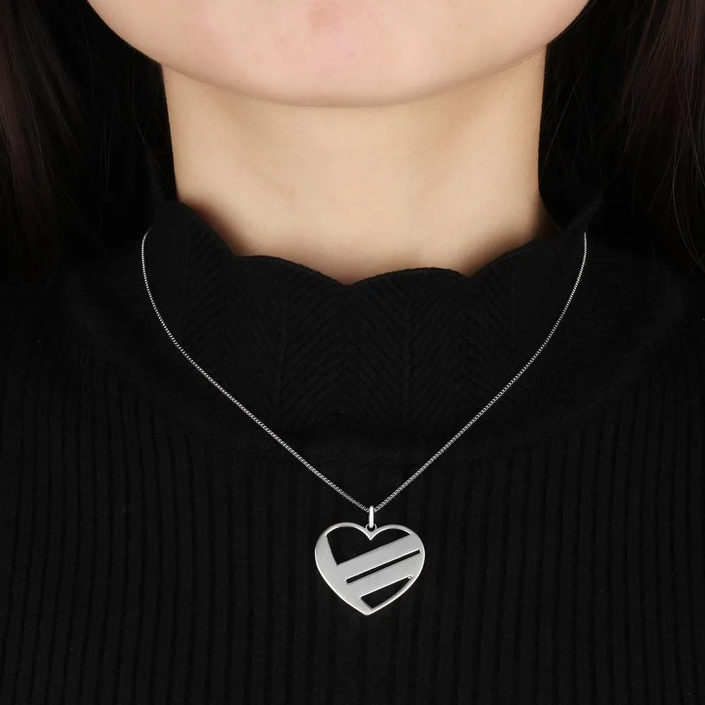 Personalized Women’s 925 Sterling Silver 2 Name Necklace with Heart Shape Pendant, Trendy Fashion Jewelry for Lovers