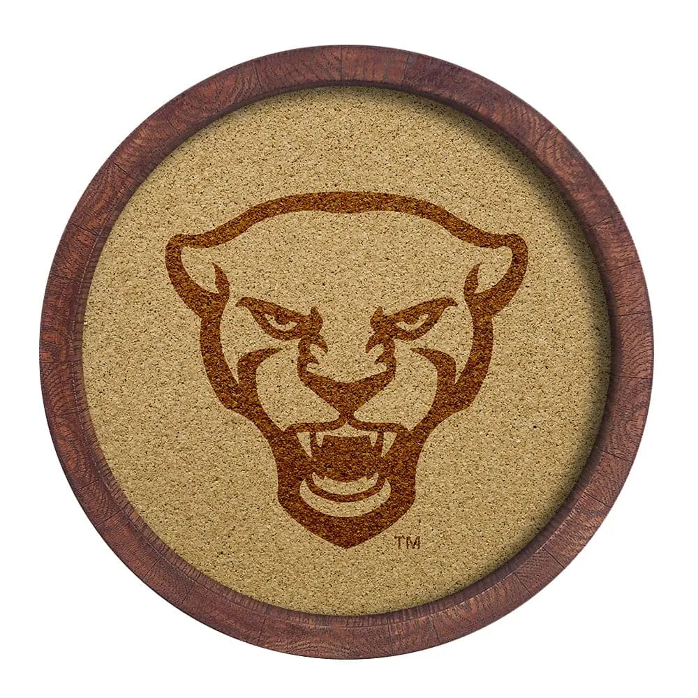 Pitt Panthers: Mascot - "Faux" Barrel Framed Cork Board