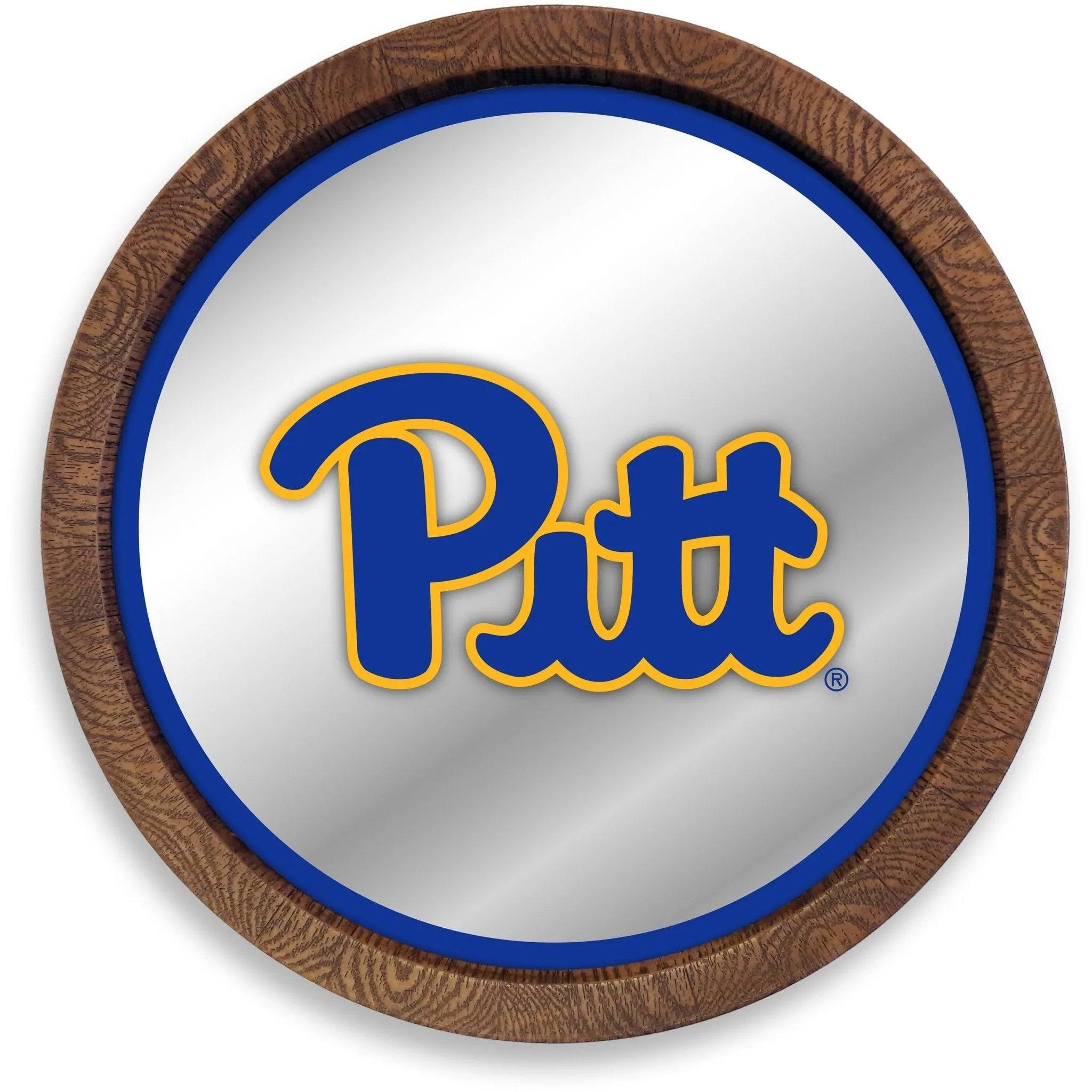 Pitt Panthers: "Faux" Barrel Top Mirrored Wall Sign