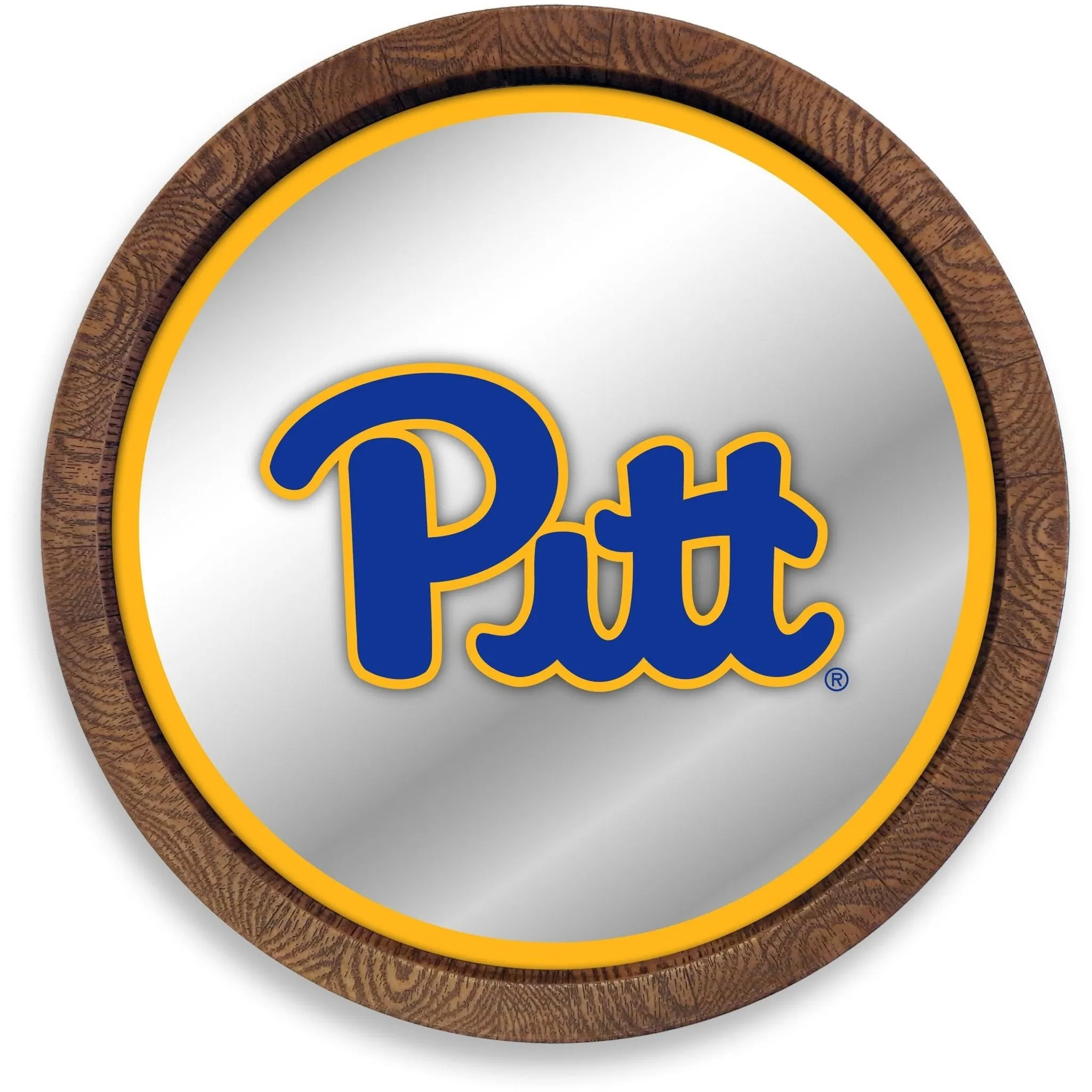 Pitt Panthers: "Faux" Barrel Top Mirrored Wall Sign