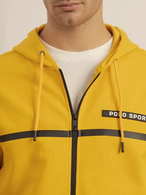 Polo Mens Sport Tech Fleece Hooded Sweater Top Yellow