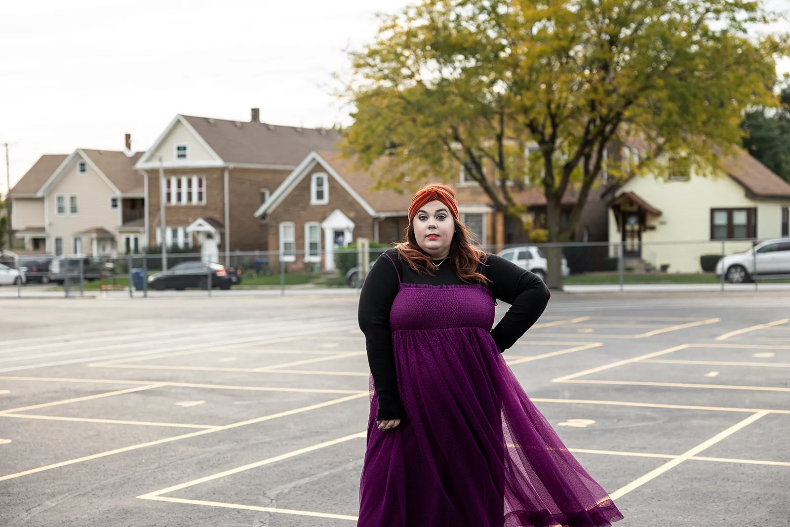 priscilla tulle dress in eggplant