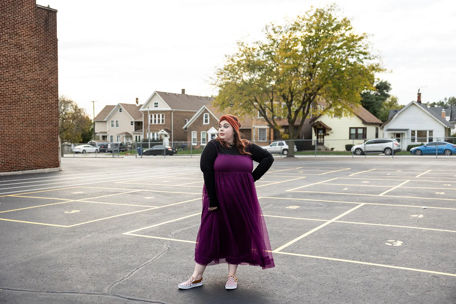 priscilla tulle dress in eggplant