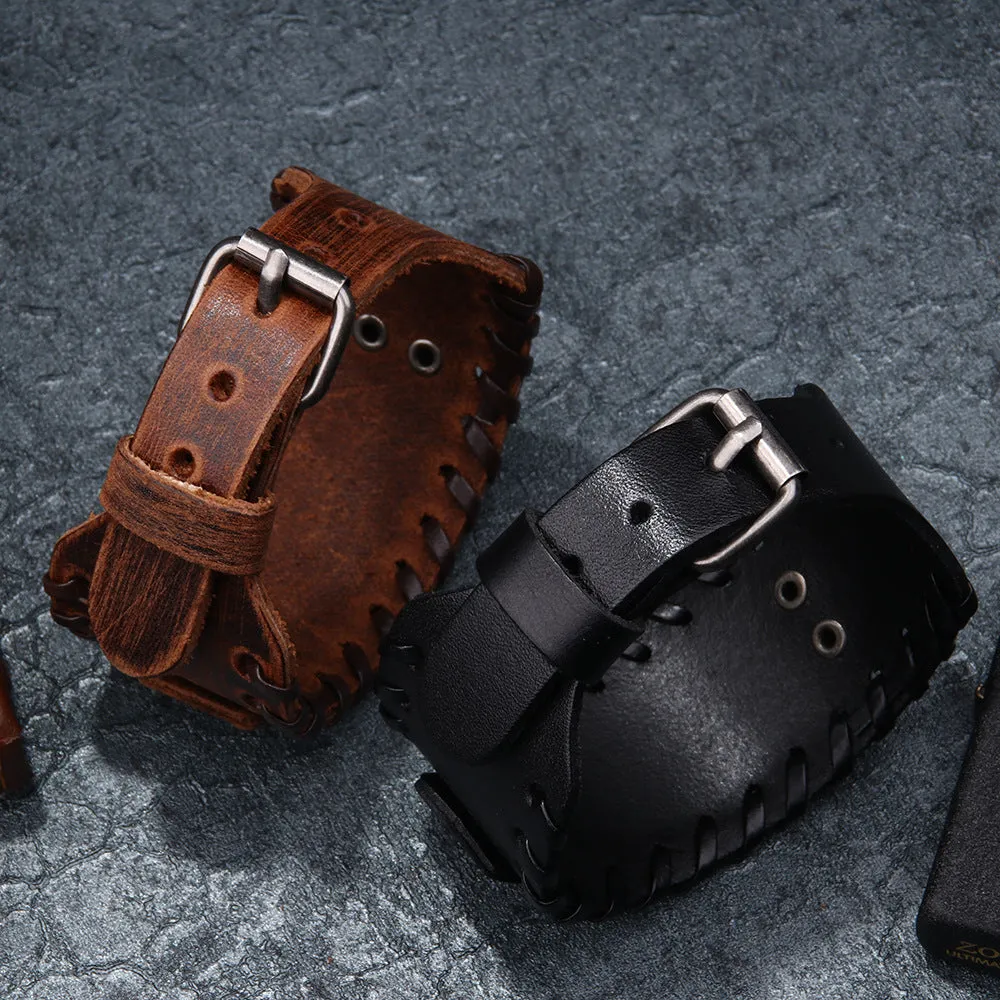 Pulseira de Couro Vintage