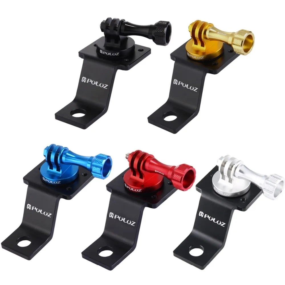 PULUZ Aluminum Alloy Motorcycle Fixed Holder Mount Tripod Adapter for Go Pro 5 Session red