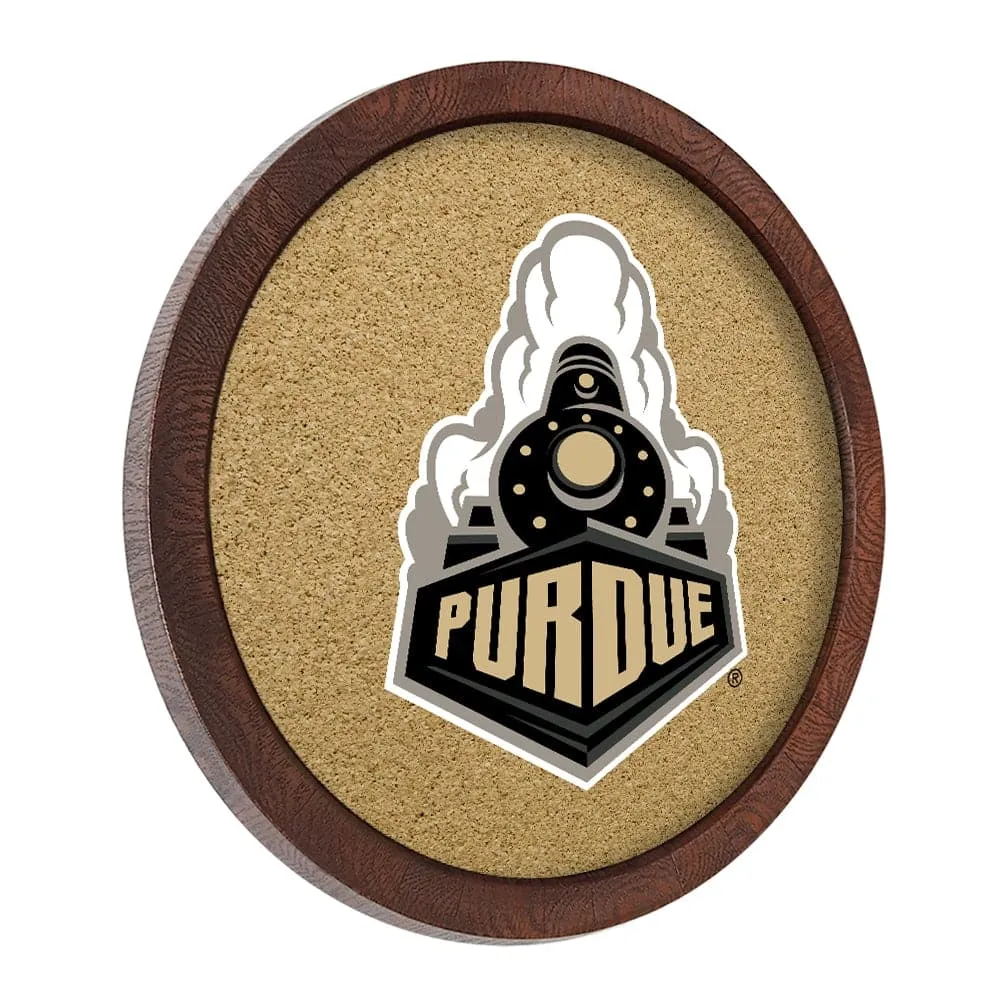 Purdue Boilermakers: Boilermaker Special - "Faux" Barrel Framed Cork Board
