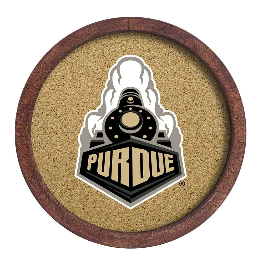 Purdue Boilermakers: Boilermaker Special - "Faux" Barrel Framed Cork Board