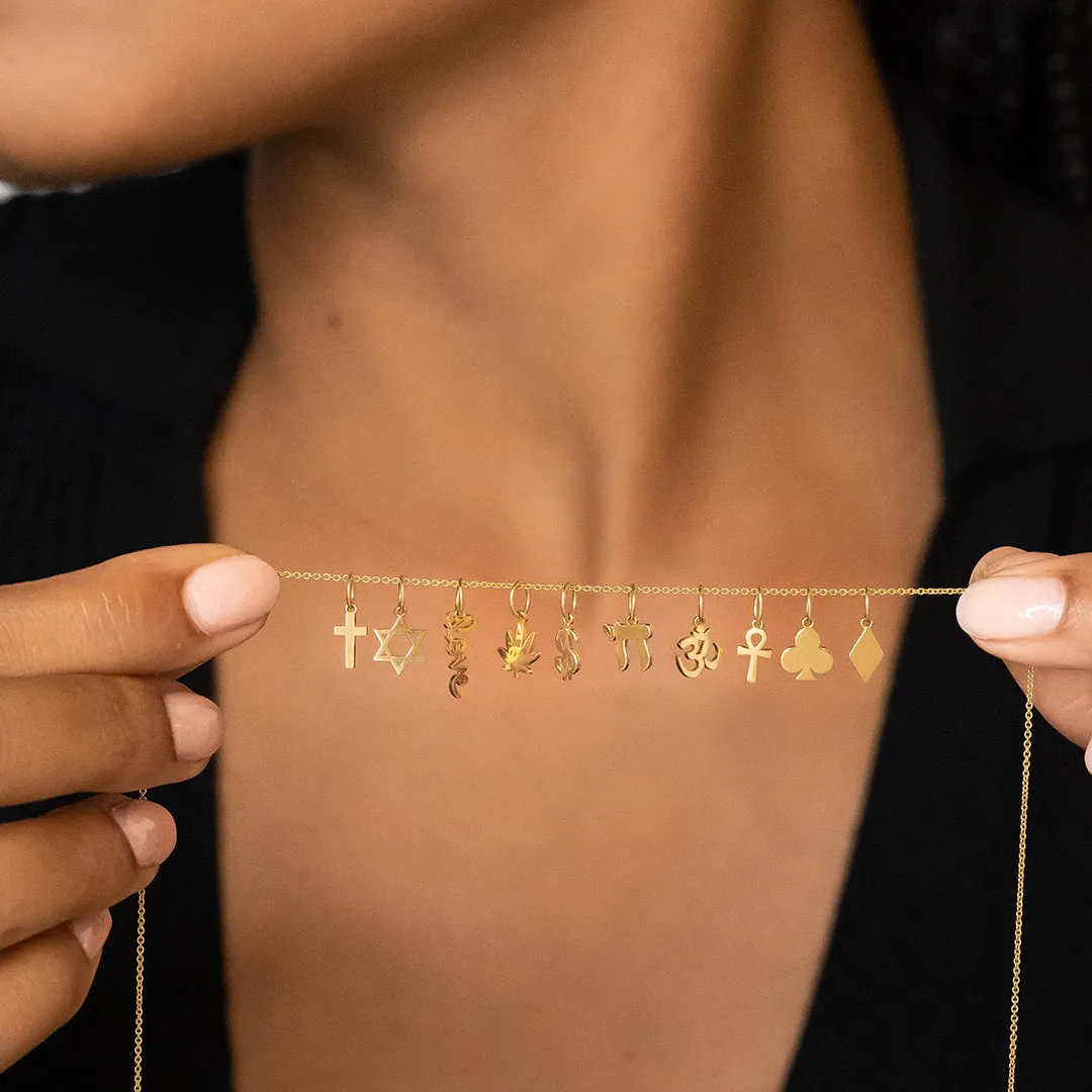 Pure Gold Tiny Love Script Charm