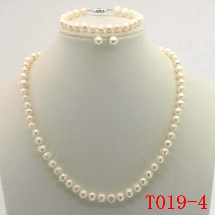 Purple Pearl Necklace Set Fish Clasp Necklace